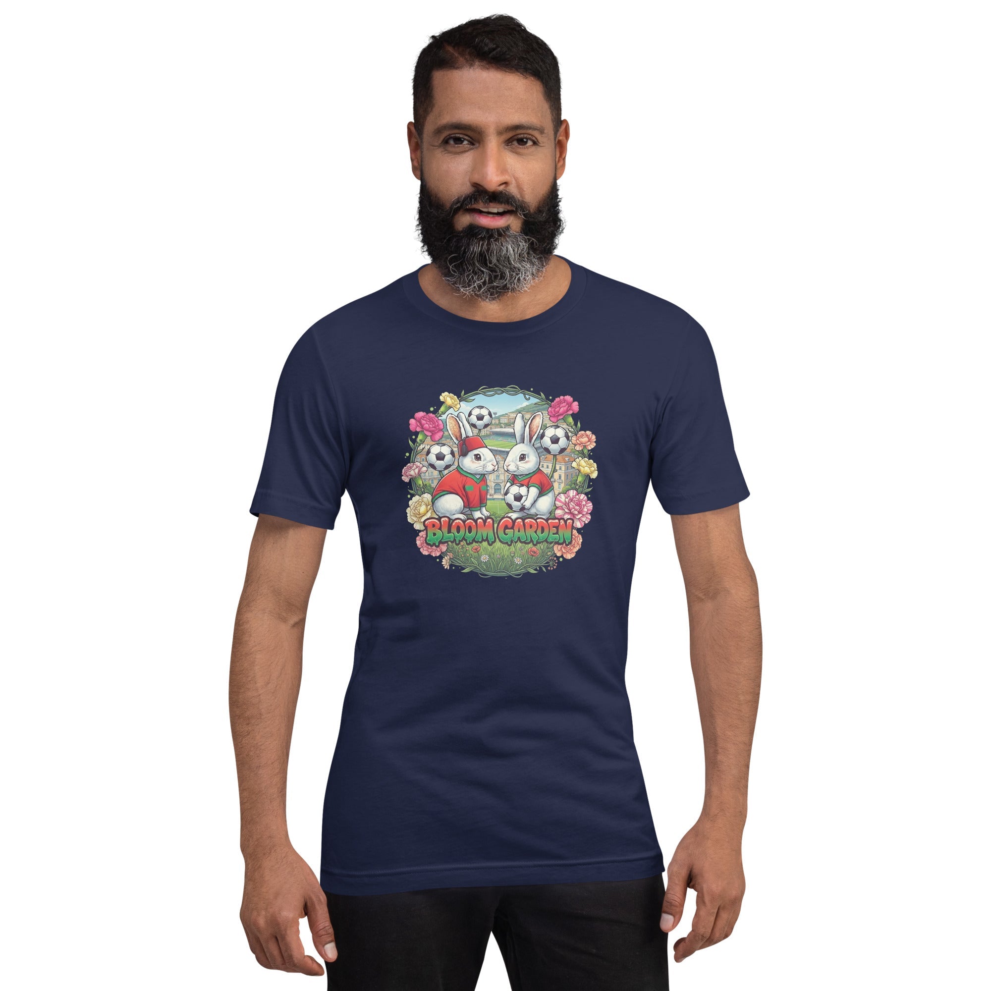 Bloom Garden "Goal & Garden" Morocco Rabbit Tee | Morocco Soccer Fan | Canada Mexico USA 2026 | Unisex - BLOOM GARDEN