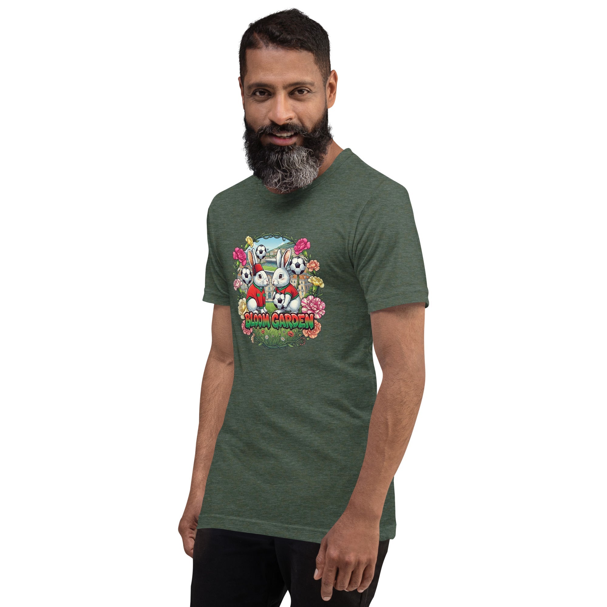 Bloom Garden "Goal & Garden" Morocco Rabbit Tee | Morocco Soccer Fan | Canada Mexico USA 2026 | Unisex - BLOOM GARDEN