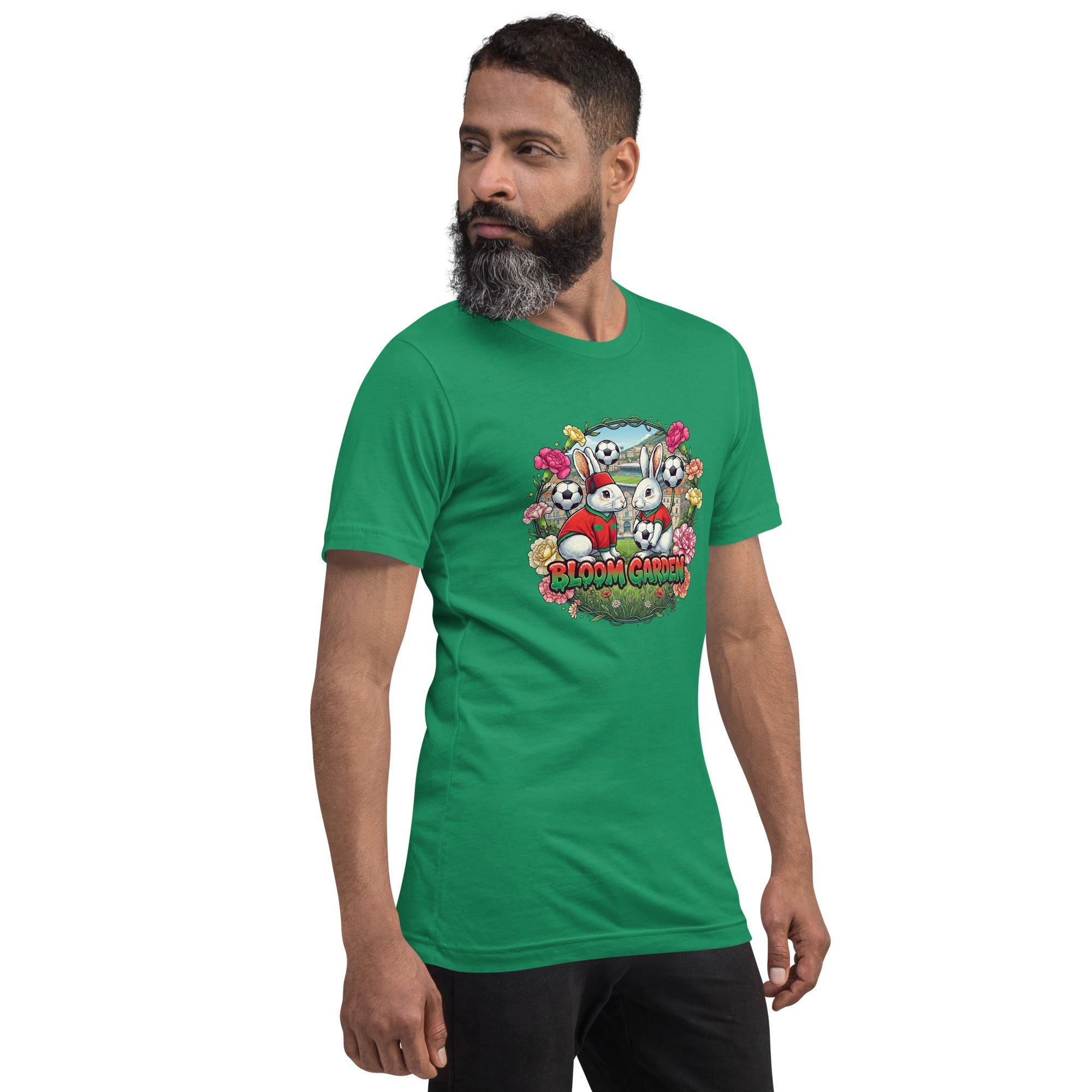 Bloom Garden "Goal & Garden" Morocco Rabbit Tee | Morocco Soccer Fan | Canada Mexico USA 2026 | Unisex - BLOOM GARDEN