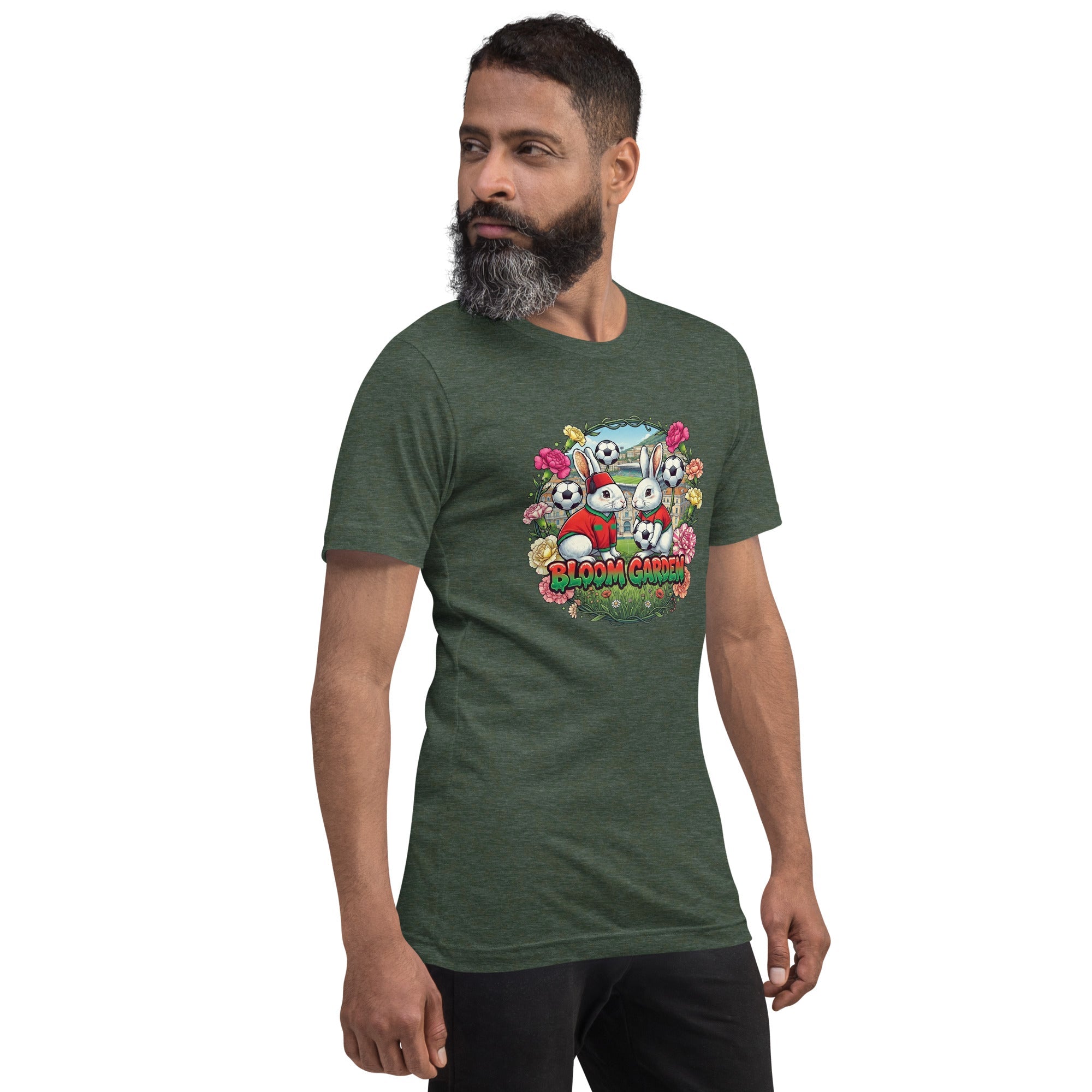 Bloom Garden "Goal & Garden" Morocco Rabbit Tee | Morocco Soccer Fan | Canada Mexico USA 2026 | Unisex - BLOOM GARDEN