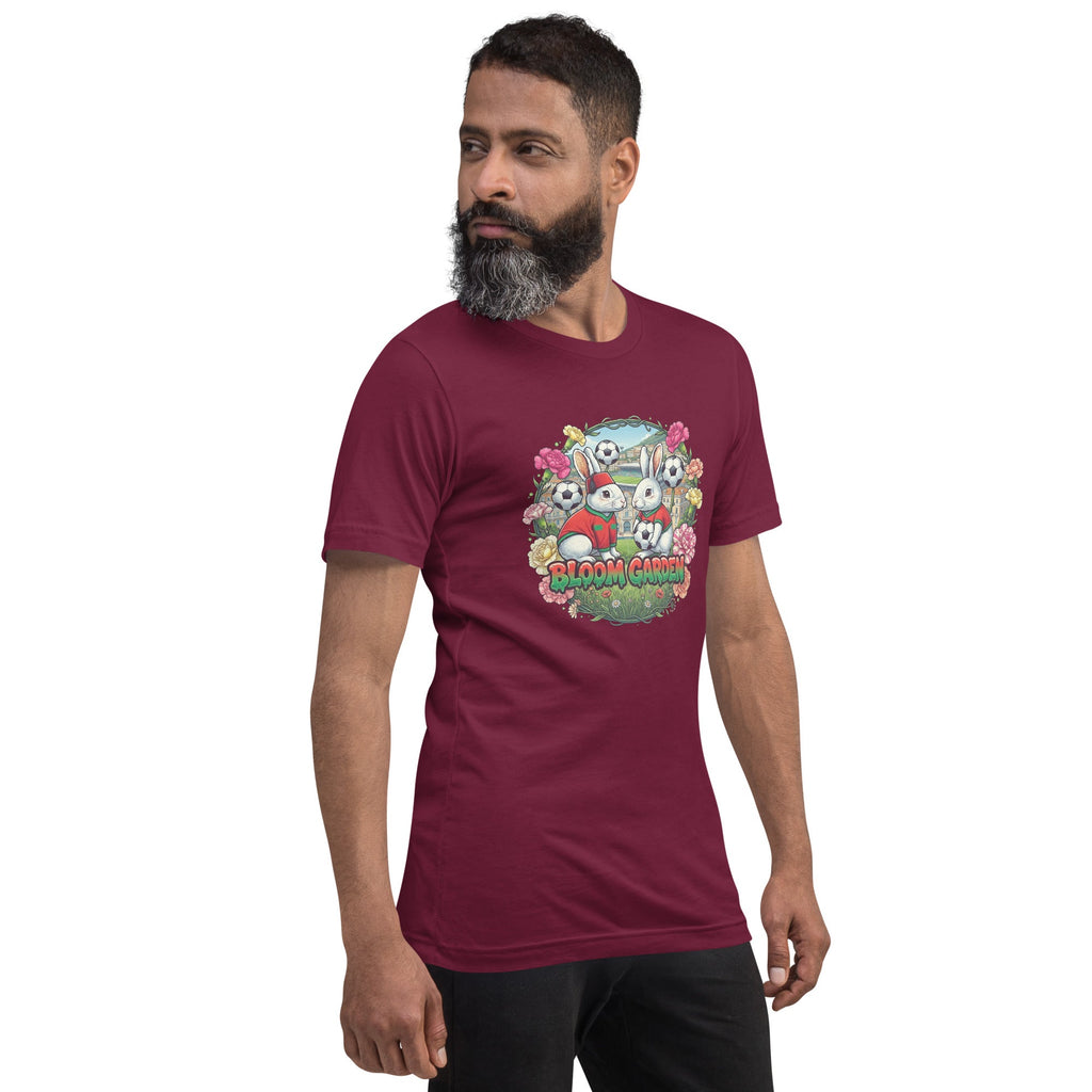 Bloom Garden "Goal & Garden" Morocco Rabbit Tee | Morocco Soccer Fan | Canada Mexico USA 2026 | Unisex - BLOOM GARDEN