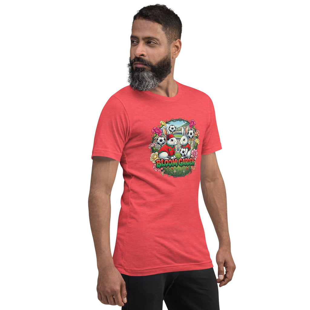 Bloom Garden "Goal & Garden" Morocco Rabbit Tee | Morocco Soccer Fan | Canada Mexico USA 2026 | Unisex - BLOOM GARDEN