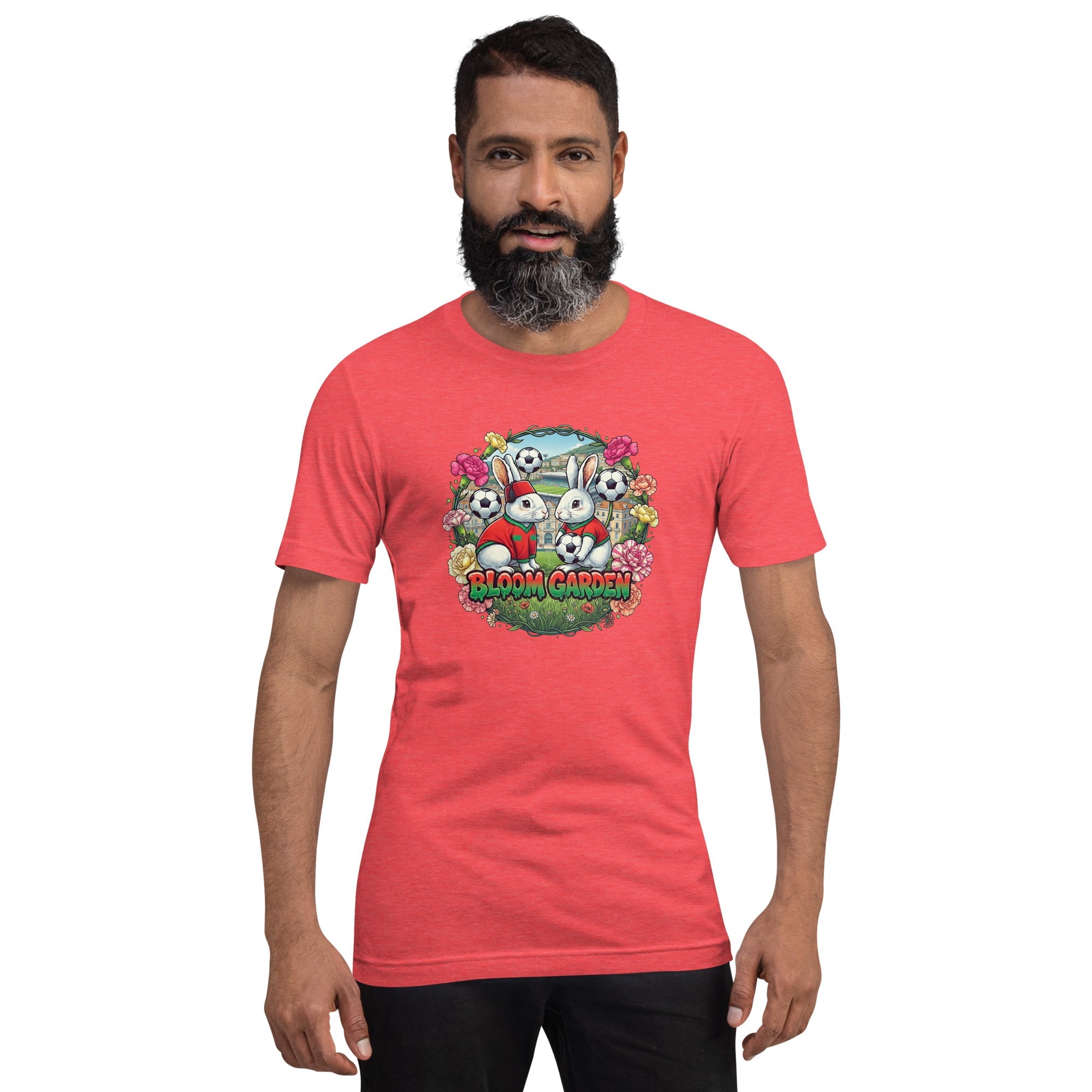Bloom Garden "Goal & Garden" Morocco Rabbit Tee | Morocco Soccer Fan | Canada Mexico USA 2026 | Unisex - BLOOM GARDEN