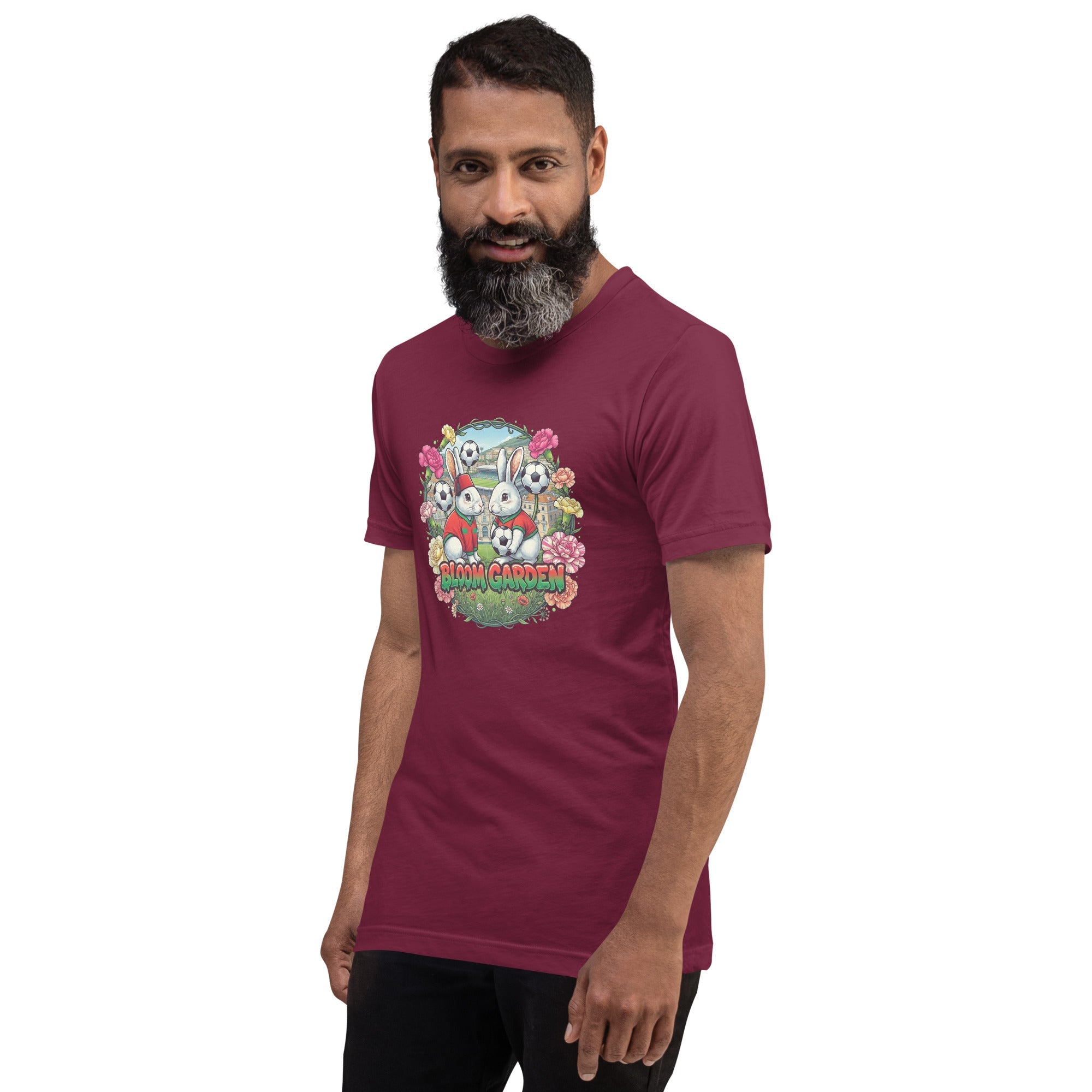 Bloom Garden "Goal & Garden" Morocco Rabbit Tee | Morocco Soccer Fan | Canada Mexico USA 2026 | Unisex - BLOOM GARDEN