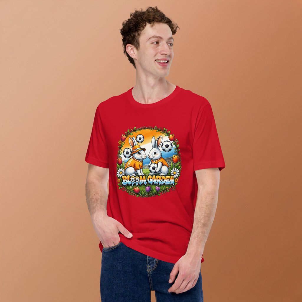 Bloom Garden "Goal & Garden" Netherlands Rabbit Tee | Netherlands Soccer Fan | Canada Mexico USA 2026 | Unisex - BLOOM GARDEN