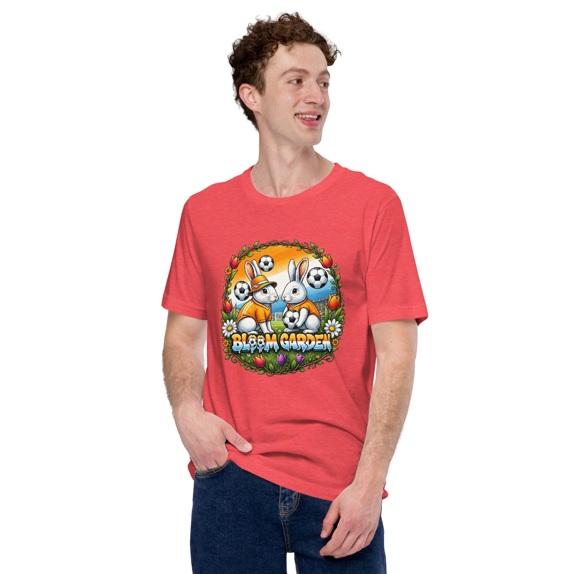 Bloom Garden "Goal & Garden" Netherlands Rabbit Tee | Netherlands Soccer Fan | Canada Mexico USA 2026 | Unisex - BLOOM GARDEN