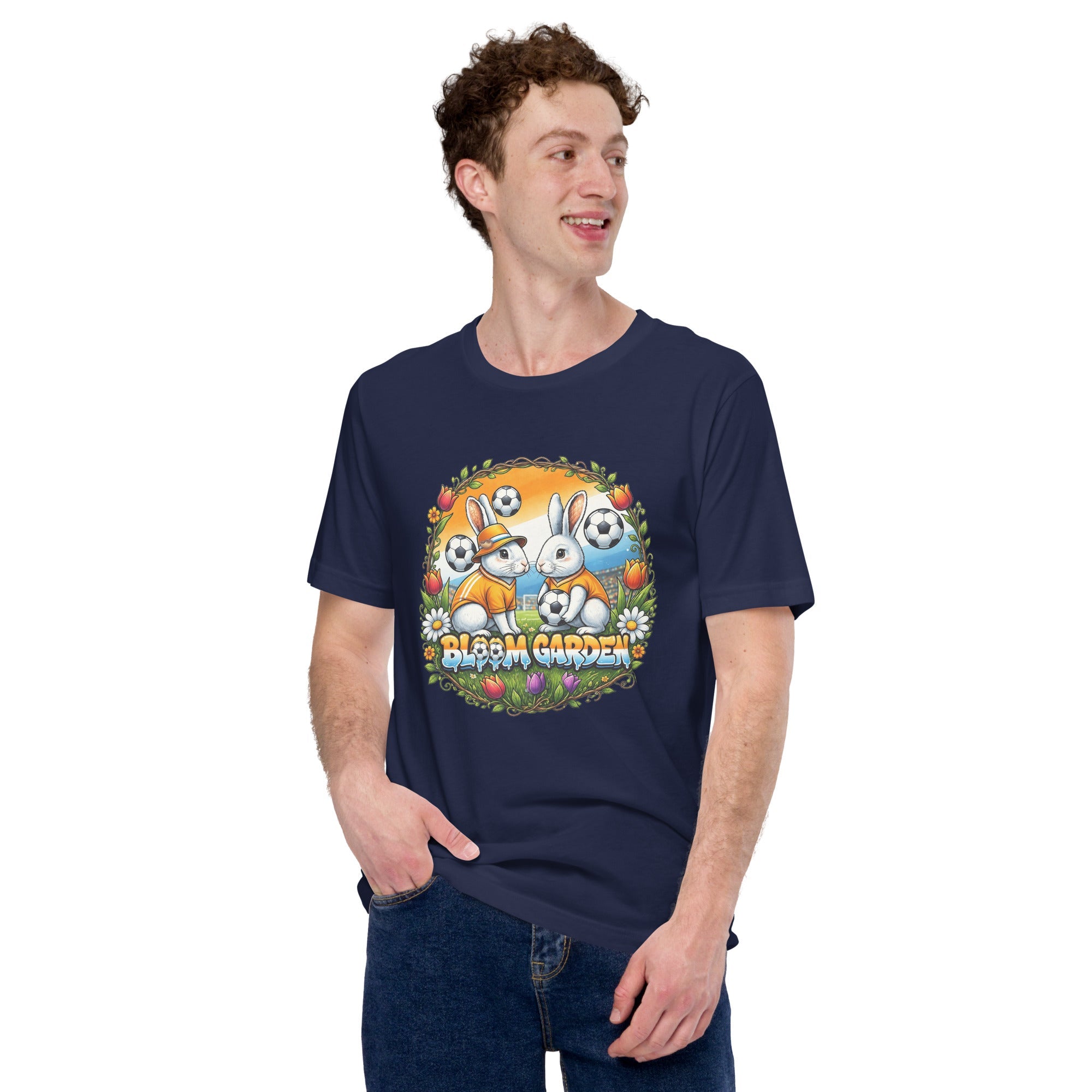 Bloom Garden "Goal & Garden" Netherlands Rabbit Tee | Netherlands Soccer Fan | Canada Mexico USA 2026 | Unisex - BLOOM GARDEN