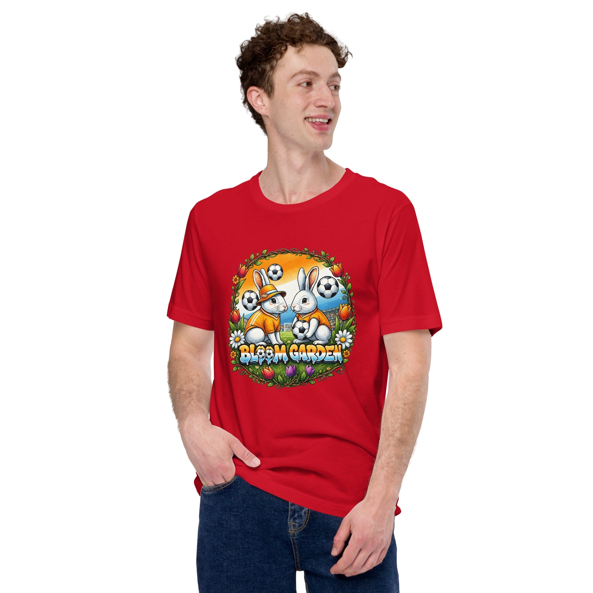 Bloom Garden "Goal & Garden" Netherlands Rabbit Tee | Netherlands Soccer Fan | Canada Mexico USA 2026 | Unisex - BLOOM GARDEN