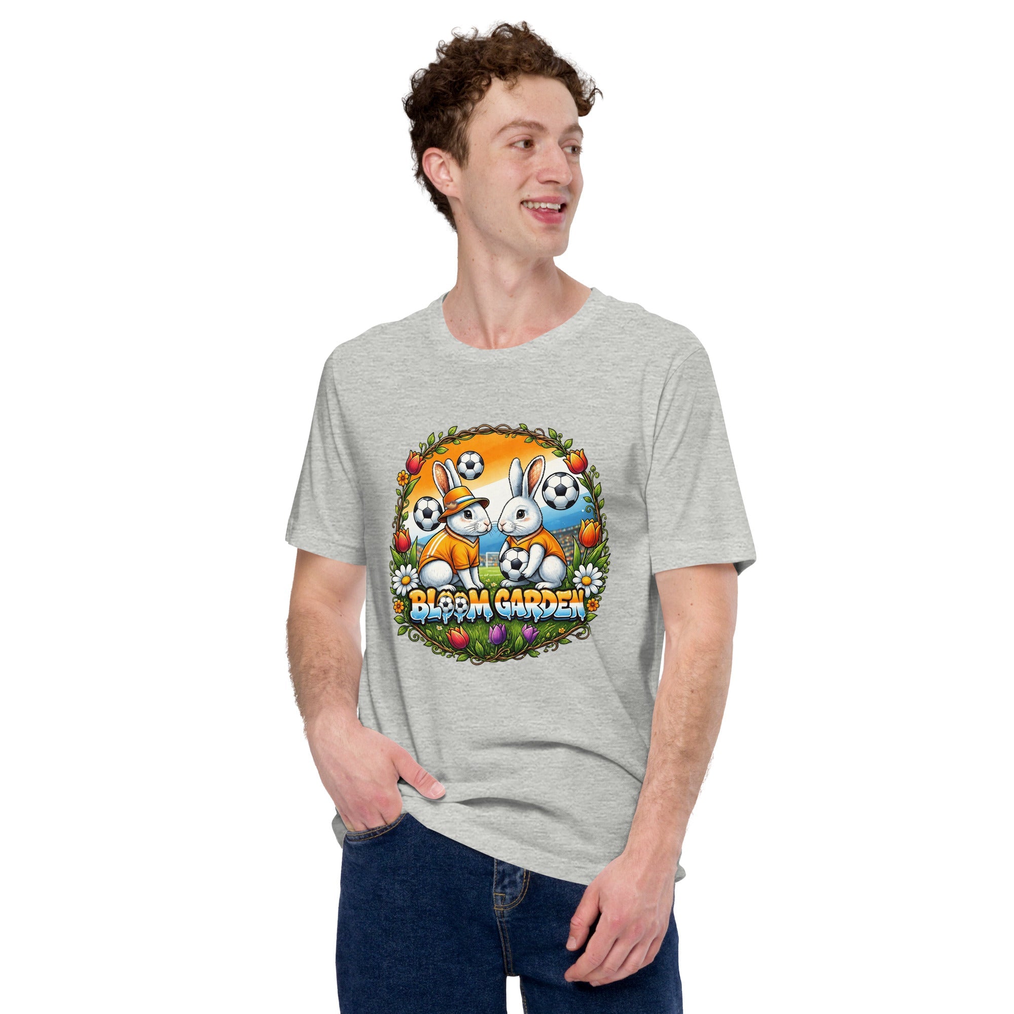 Bloom Garden "Goal & Garden" Netherlands Rabbit Tee | Netherlands Soccer Fan | Canada Mexico USA 2026 | Unisex - BLOOM GARDEN