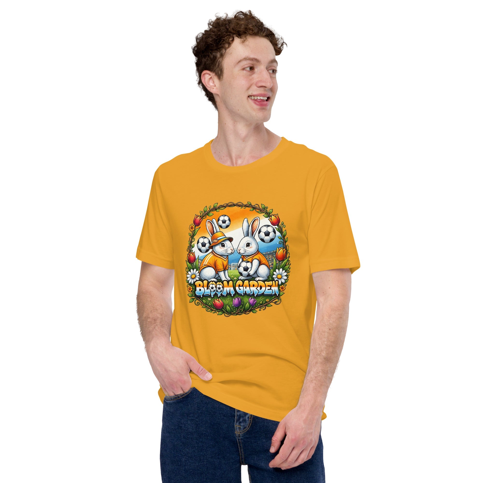 Bloom Garden "Goal & Garden" Netherlands Rabbit Tee | Netherlands Soccer Fan | Canada Mexico USA 2026 | Unisex - BLOOM GARDEN