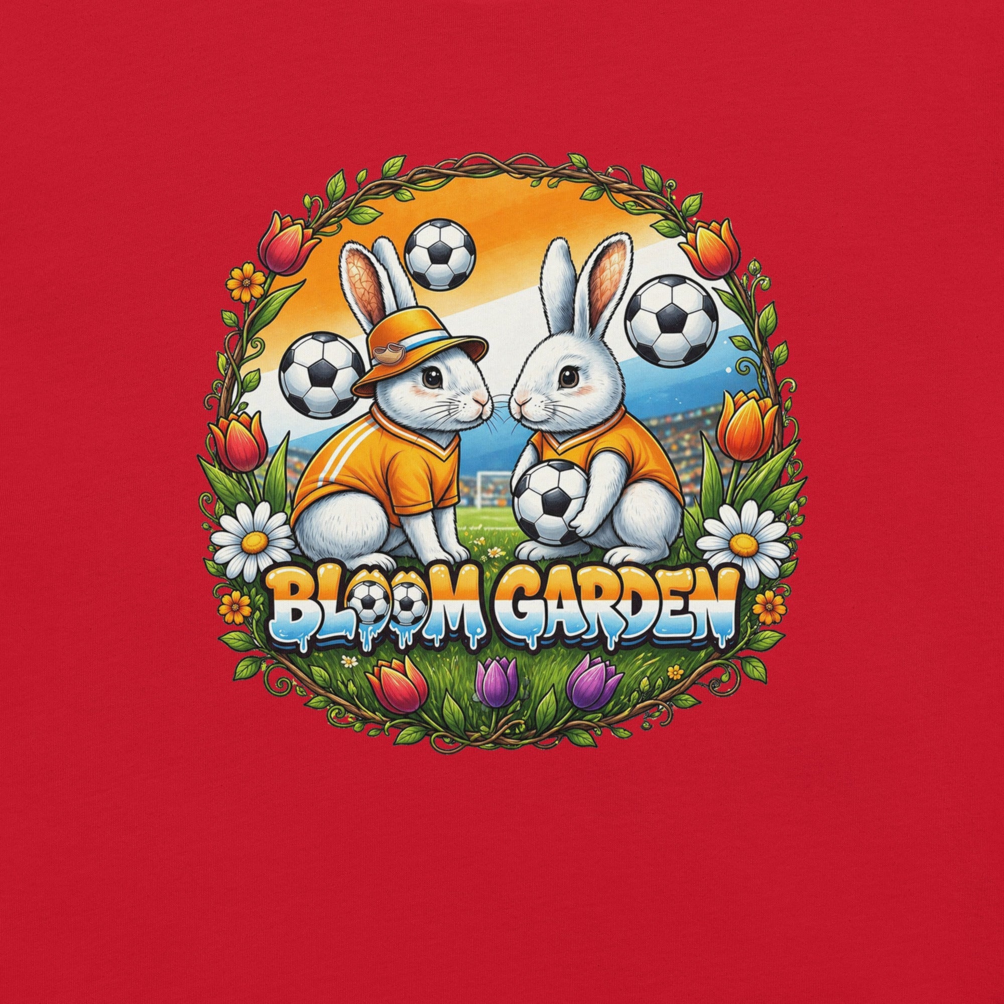 Bloom Garden "Goal & Garden" Netherlands Rabbit Tee | Netherlands Soccer Fan | Canada Mexico USA 2026 | Unisex - BLOOM GARDEN