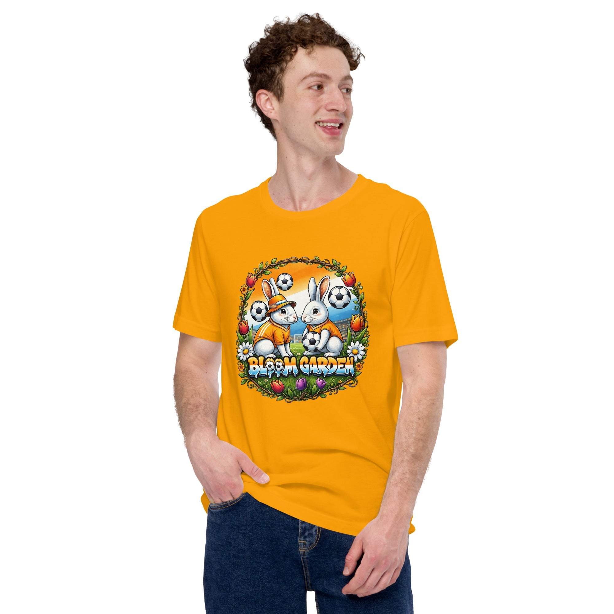 Bloom Garden "Goal & Garden" Netherlands Rabbit Tee | Netherlands Soccer Fan | Canada Mexico USA 2026 | Unisex - BLOOM GARDEN