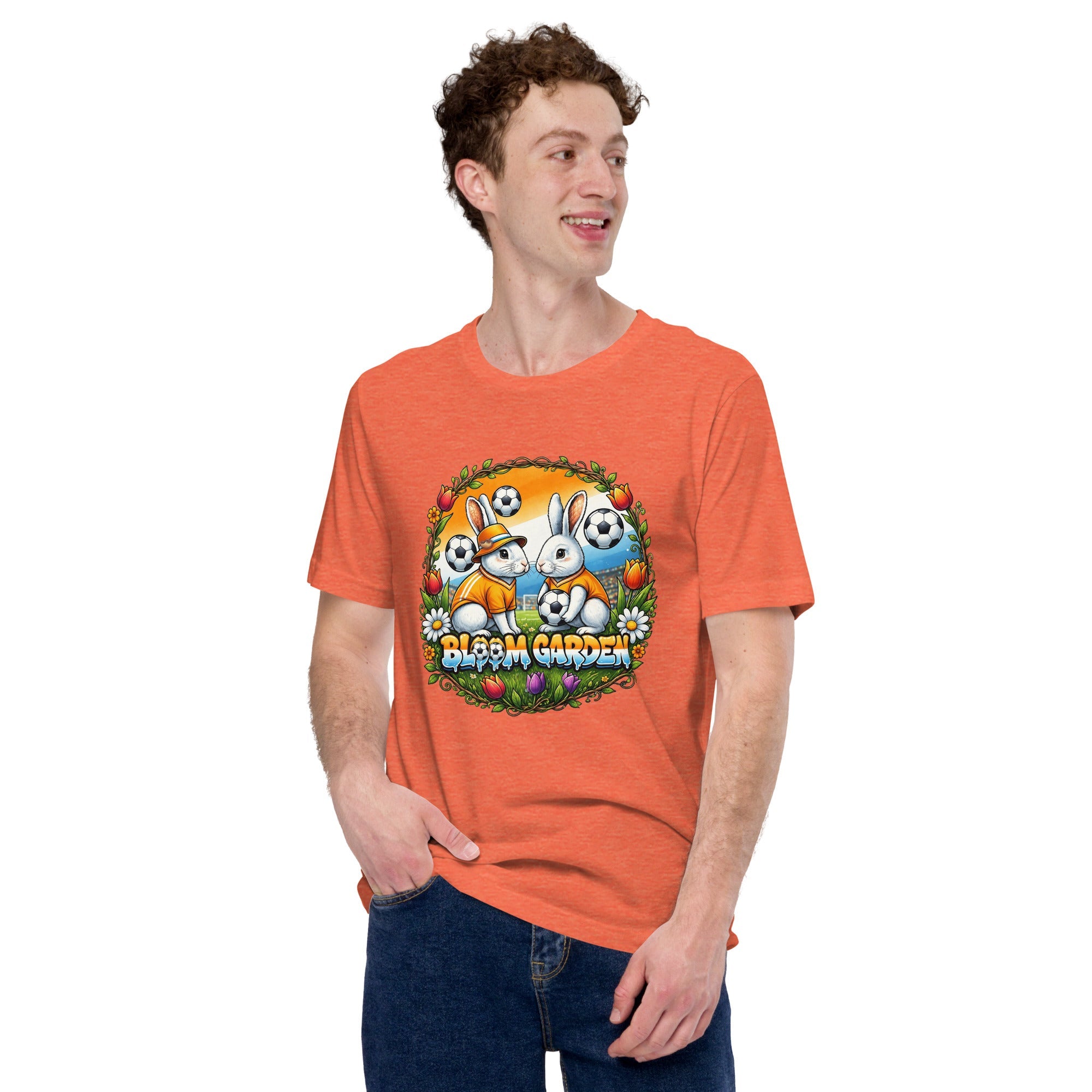 Bloom Garden "Goal & Garden" Netherlands Rabbit Tee | Netherlands Soccer Fan | Canada Mexico USA 2026 | Unisex - BLOOM GARDEN