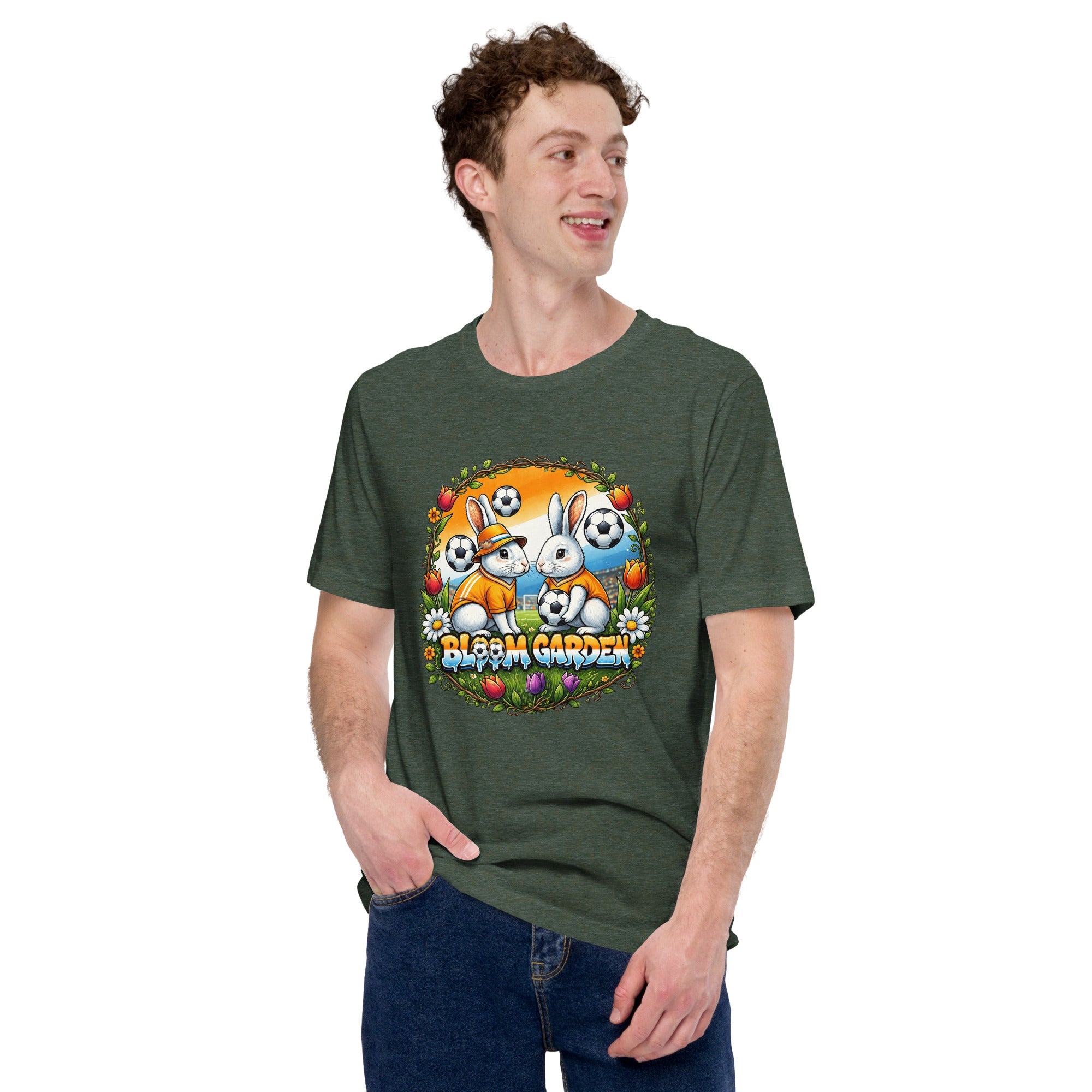 Bloom Garden "Goal & Garden" Netherlands Rabbit Tee | Netherlands Soccer Fan | Canada Mexico USA 2026 | Unisex - BLOOM GARDEN