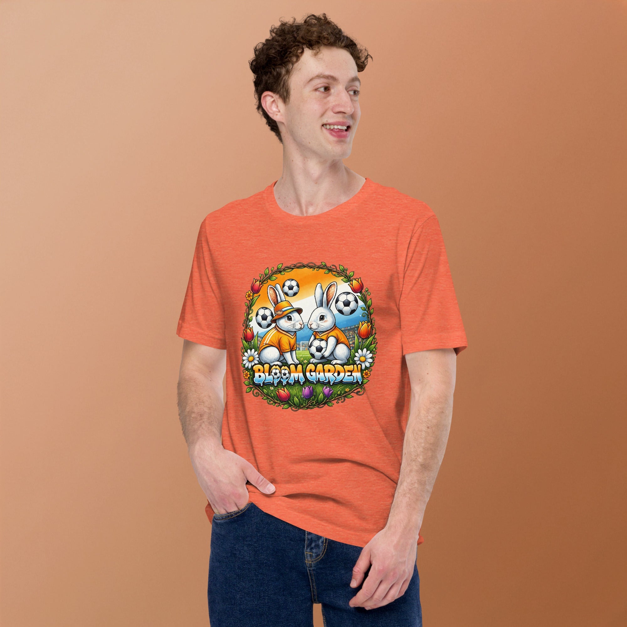 Bloom Garden "Goal & Garden" Netherlands Rabbit Tee | Netherlands Soccer Fan | Canada Mexico USA 2026 | Unisex - BLOOM GARDEN