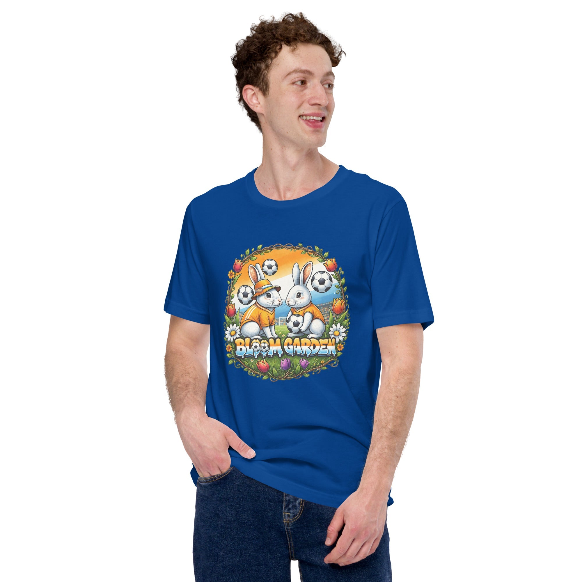 Bloom Garden "Goal & Garden" Netherlands Rabbit Tee | Netherlands Soccer Fan | Canada Mexico USA 2026 | Unisex - BLOOM GARDEN