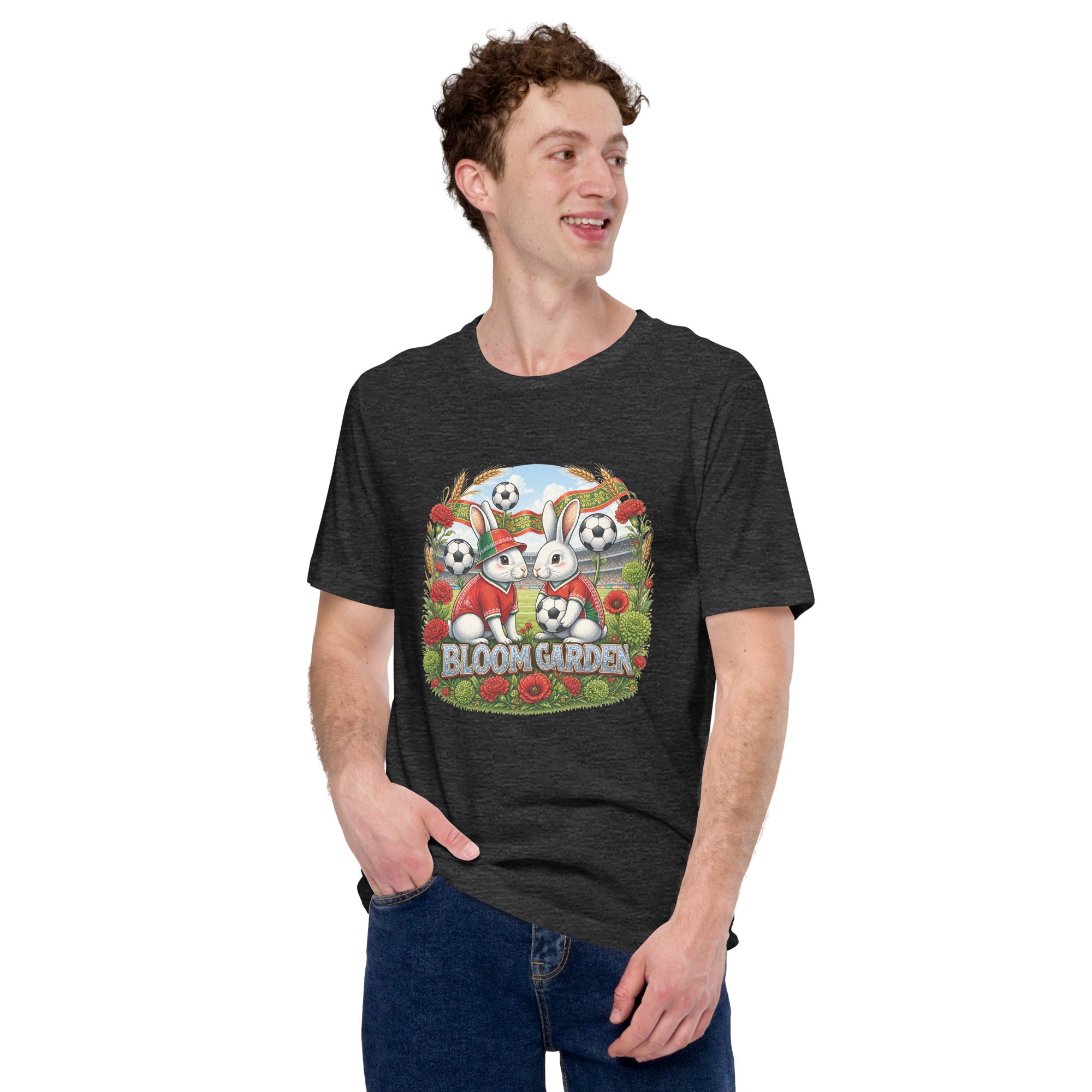 Bloom Garden "Goal & Garden" Portugal Rabbit Tee | Portugal Soccer Fan | Canada Mexico USA 2026 | Unisex - BLOOM GARDEN
