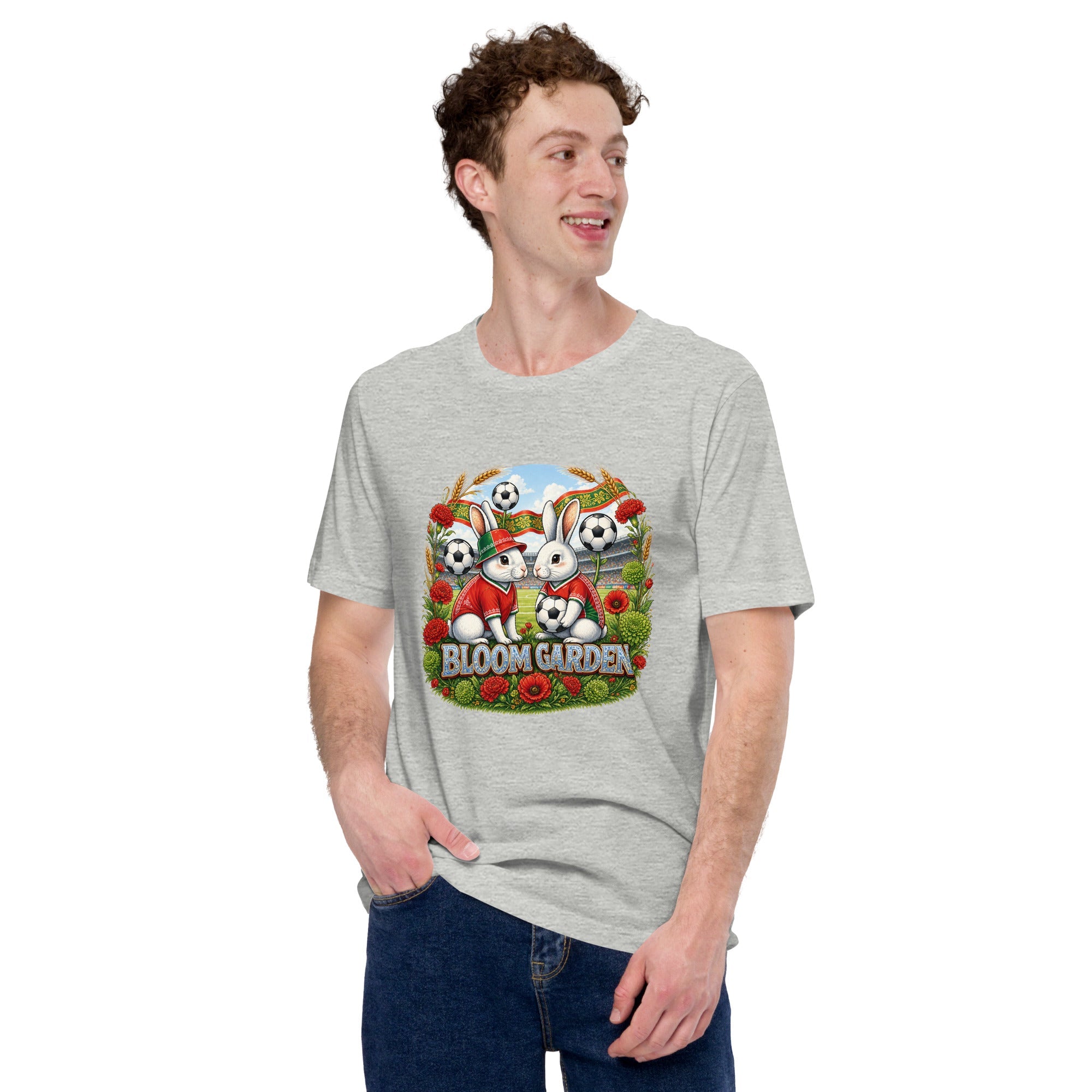 Bloom Garden "Goal & Garden" Portugal Rabbit Tee | Portugal Soccer Fan | Canada Mexico USA 2026 | Unisex - BLOOM GARDEN