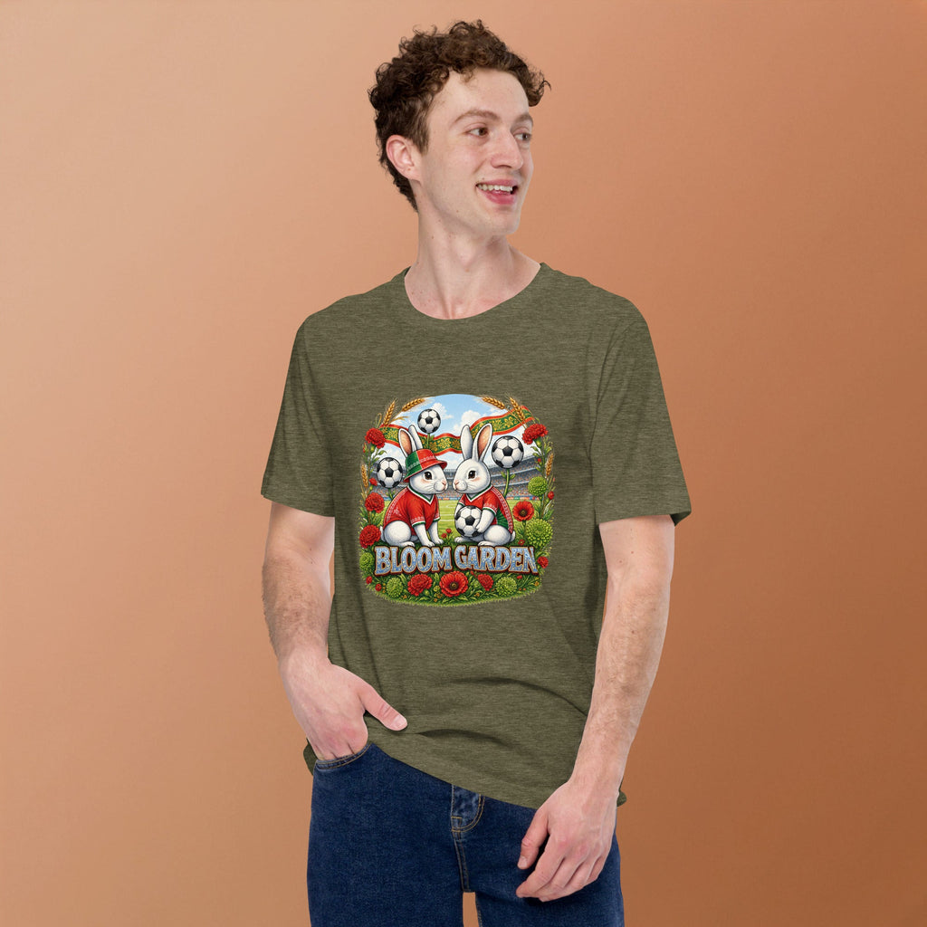 Bloom Garden "Goal & Garden" Portugal Rabbit Tee | Portugal Soccer Fan | Canada Mexico USA 2026 | Unisex - BLOOM GARDEN