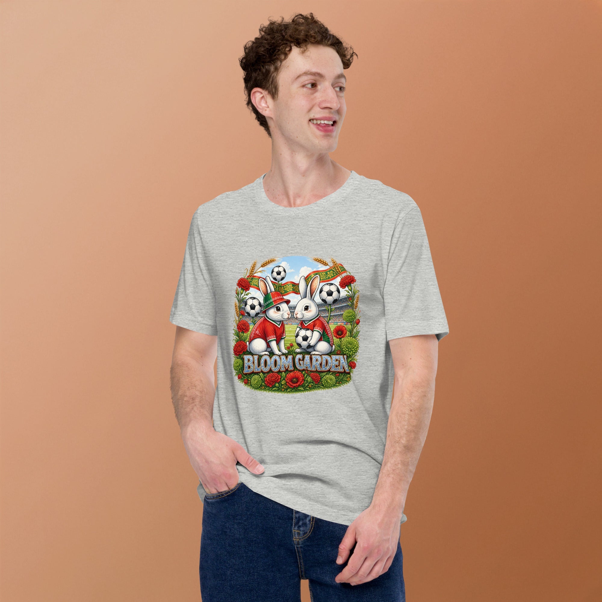 Bloom Garden "Goal & Garden" Portugal Rabbit Tee | Portugal Soccer Fan | Canada Mexico USA 2026 | Unisex - BLOOM GARDEN