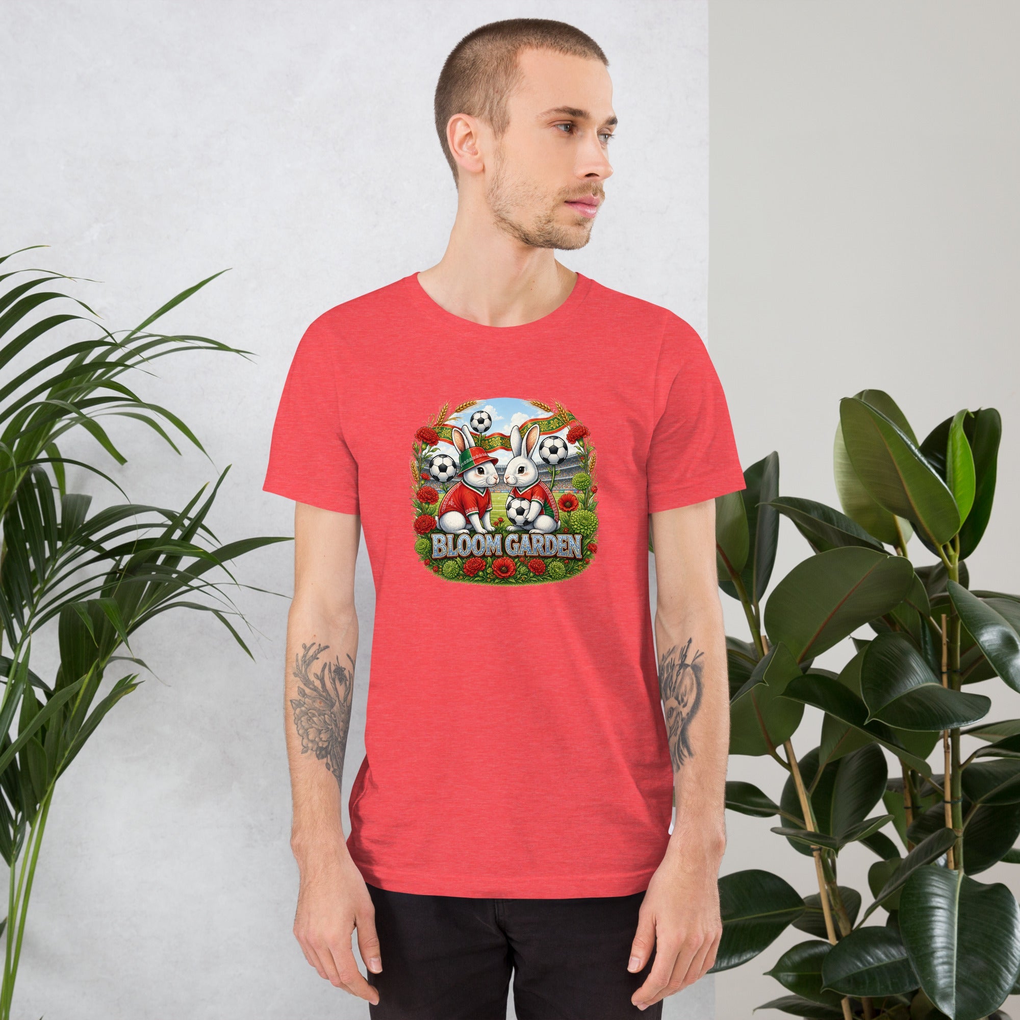 Bloom Garden "Goal & Garden" Portugal Rabbit Tee | Portugal Soccer Fan | Canada Mexico USA 2026 | Unisex - BLOOM GARDEN
