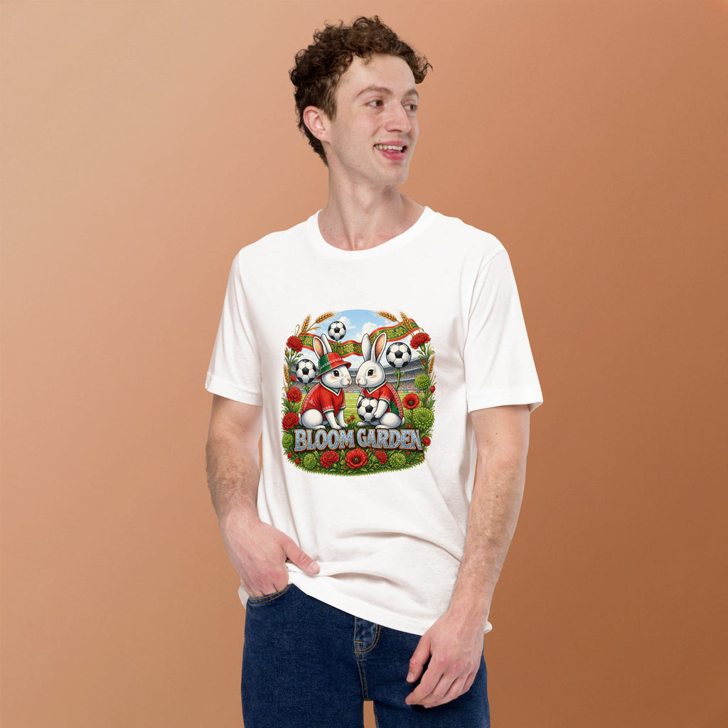 Bloom Garden "Goal & Garden" Portugal Rabbit Tee | Portugal Soccer Fan | Canada Mexico USA 2026 | Unisex - BLOOM GARDEN