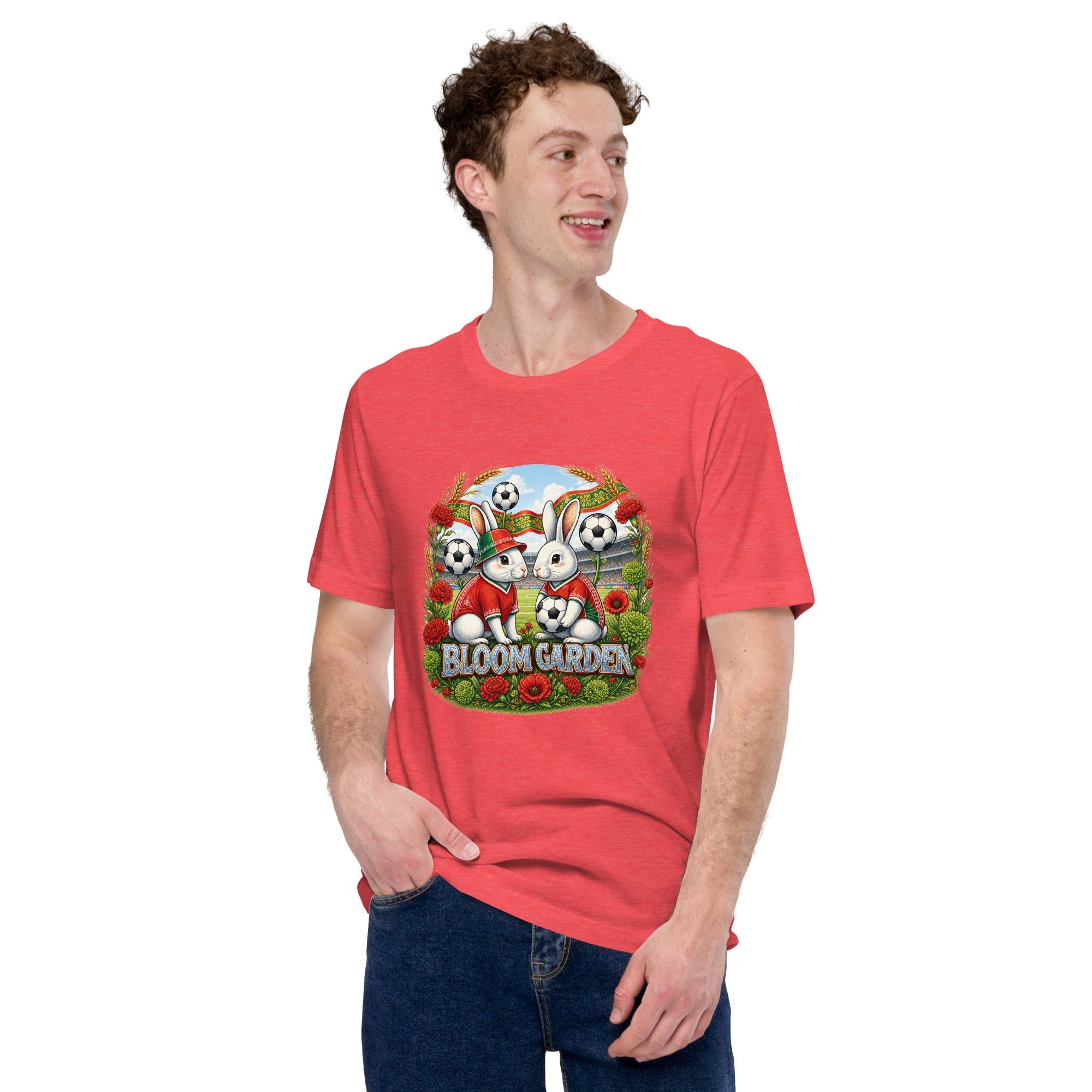 Bloom Garden "Goal & Garden" Portugal Rabbit Tee | Portugal Soccer Fan | Canada Mexico USA 2026 | Unisex - BLOOM GARDEN