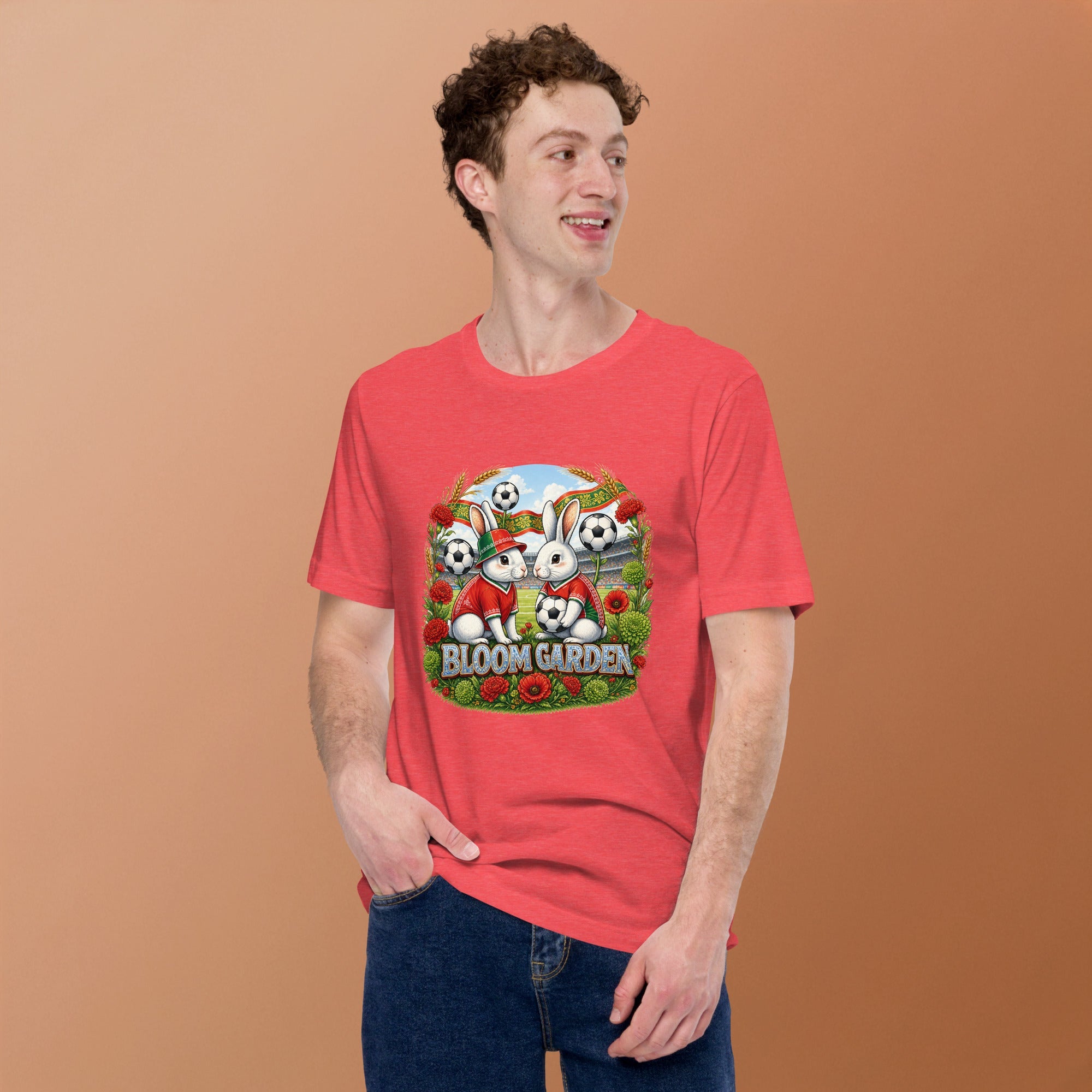 Bloom Garden "Goal & Garden" Portugal Rabbit Tee | Portugal Soccer Fan | Canada Mexico USA 2026 | Unisex - BLOOM GARDEN