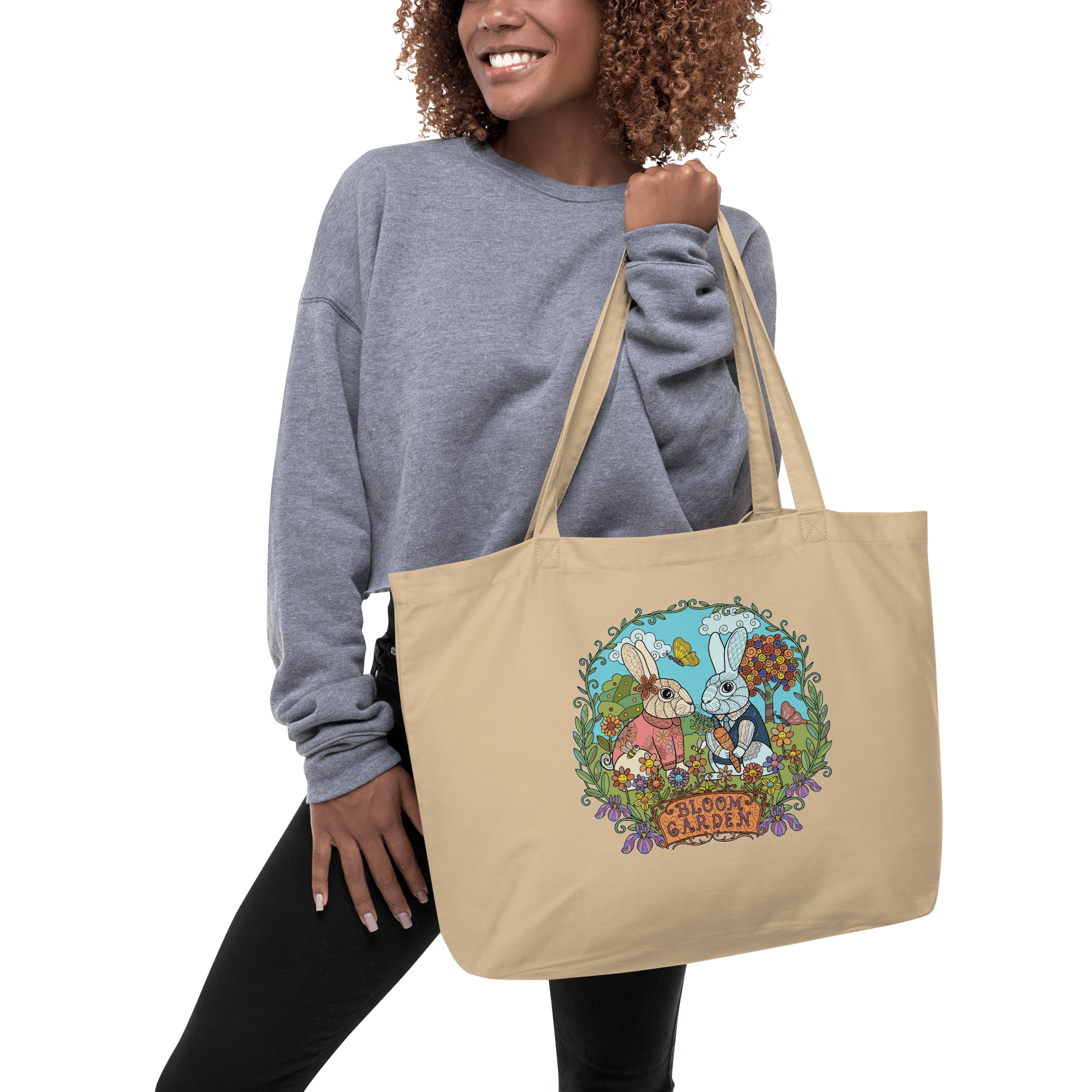 Bloom Garden Large Organic Tote Bag - BLOOM GARDEN