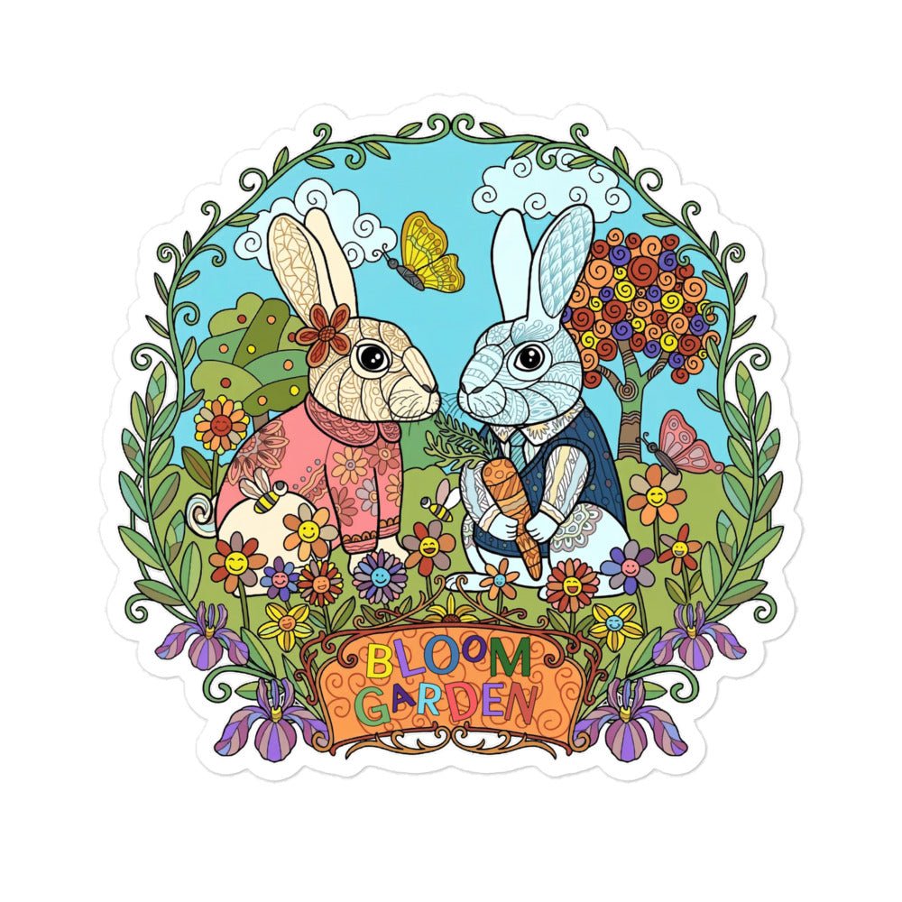 Bloom Garden Rainbow Rabbit Sticker - BLOOM GARDEN