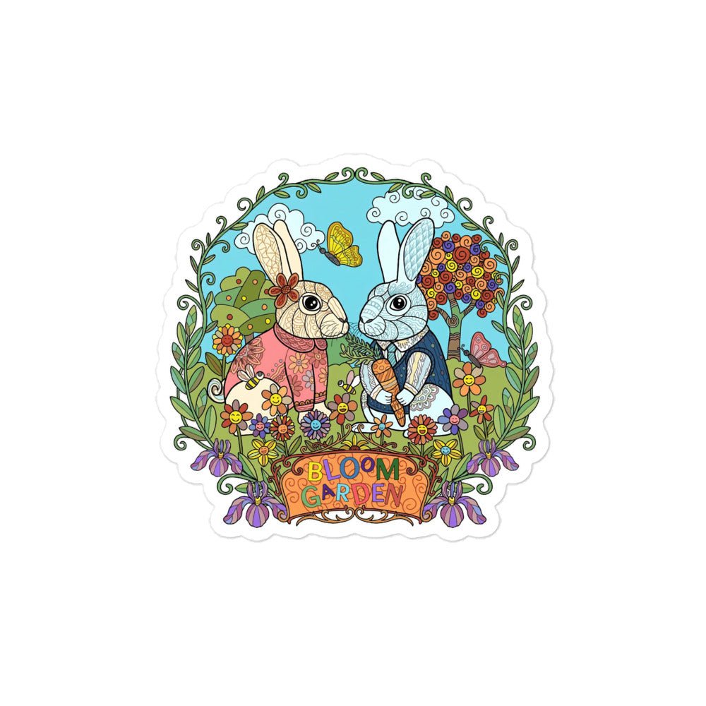 Bloom Garden Rainbow Rabbit Sticker - BLOOM GARDEN