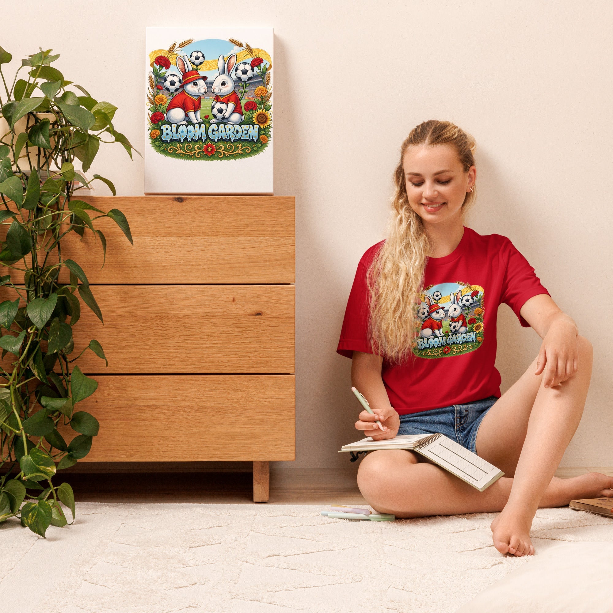 Bloom Garden Spanish Rabbit T-shirt | Spanish Fan | Canada Mexico USA 2026 | Unisex - BLOOM GARDEN