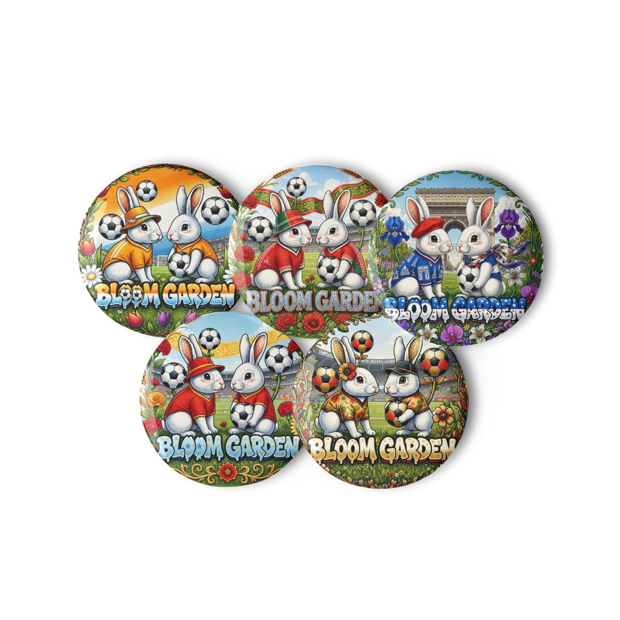European Powerhouse Set ( 5 pins ) - Germany, France, Spain, Portugal, Netherlands - BLOOM GARDEN