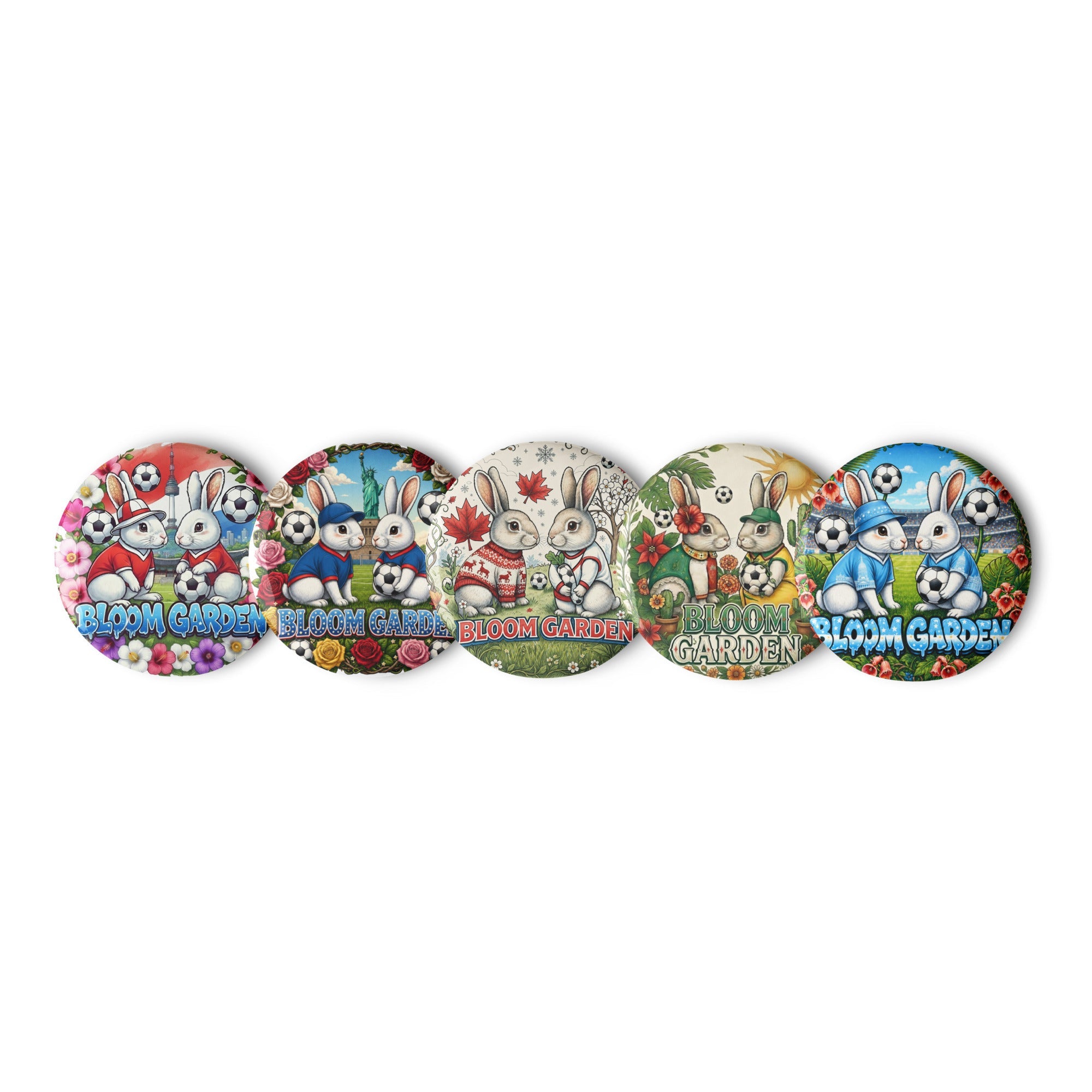 Global Spirit Set ( 5 Pins ) - Korea, USA, Canada, Mexico, Argentina - BLOOM GARDEN